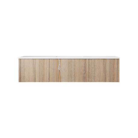 Laviva Legno 60" Weathered Grey Single Sink Bathroom Vanity with Matte White VIVA Stone Solid Surface Countertop 313LGN-60CWG-MW
