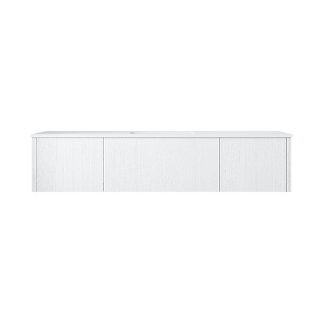 Laviva Legno 66" Alabaster White Bathroom Vanity with Matte White VIVA Stone Solid Surface Countertop 313LGN-66AW-MW