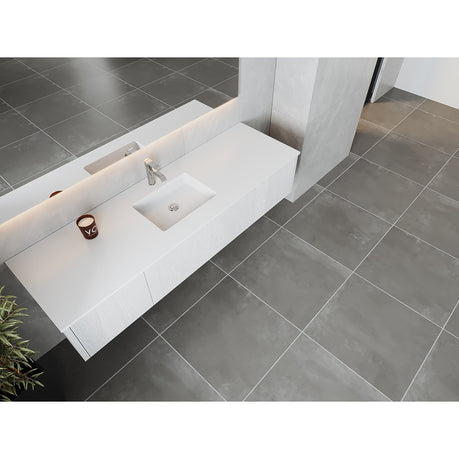 Laviva Legno 72" Alabaster White Single Sink Bathroom Vanity with Matte White VIVA Stone Solid Surface Countertop 313LGN-72CAW-MW