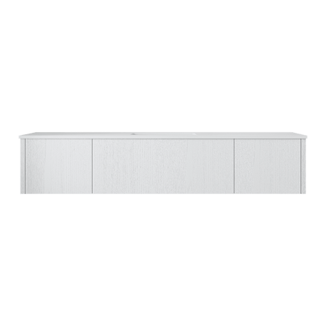 Laviva Legno 72" Alabaster White Single Sink Bathroom Vanity with Matte White VIVA Stone Solid Surface Countertop 313LGN-72CAW-MW