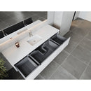 Laviva Legno 72" Alabaster White Single Sink Bathroom Vanity with Matte White VIVA Stone Solid Surface Countertop 313LGN-72CAW-MW
