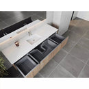 Laviva Legno 72" Weathered Grey Single Sink Bathroom Vanity with Matte White VIVA Stone Solid Surface Countertop 313LGN-72CWG-MW