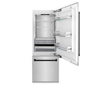 ZLINE 30" Autograph Edition 16.1 cu. ft. Built-in 2-Door Bottom Freezer Refrigerator with Internal Water and Ice Dispenser in Stainless Steel RBIVZ-304-30