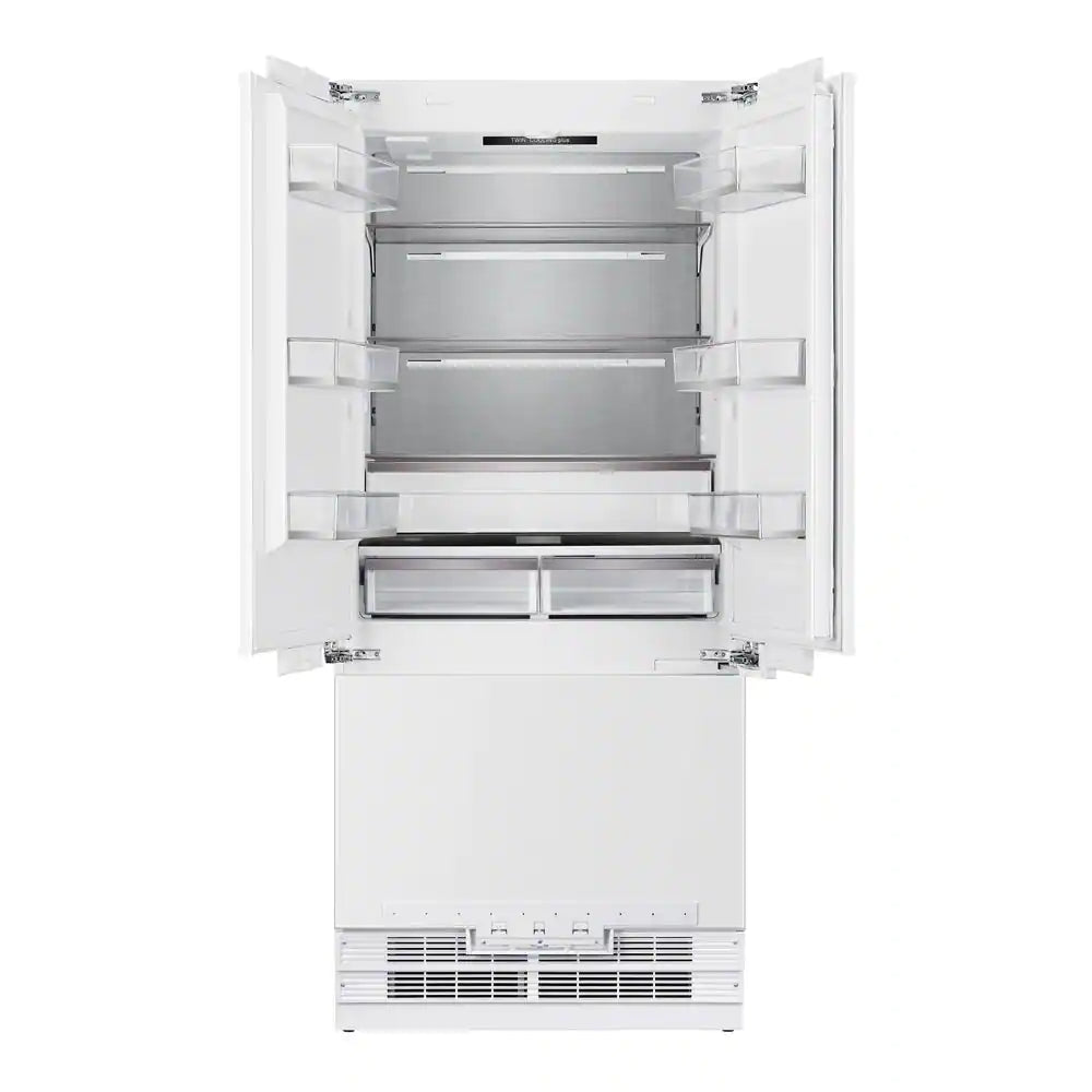 Kucht 4-Piece Appliance Package - 30-Inch Dual Fuel Range, 36-Inch Panel Ready Refrigerator, Wall Mount Hood, & Panel Ready Dishwasher