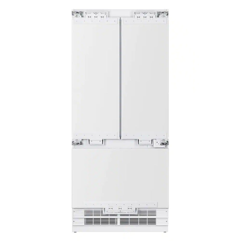 Kucht 5-Piece Appliance Package - 36" Gas Range, 36" Panel Ready Refrigerator, Wall Mount Hood, Panel Ready Dishwasher, & Microwave Oven