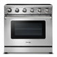Thor Kitchen 2-Piece Appliance Package - 36-Inch Electric Range and Wall Mount Hood in Stainless Steel