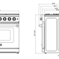 Thor Kitchen 2-Piece Appliance Package - 36-Inch Gas Range & Premium Wall Mount Hood in Stainless Steel