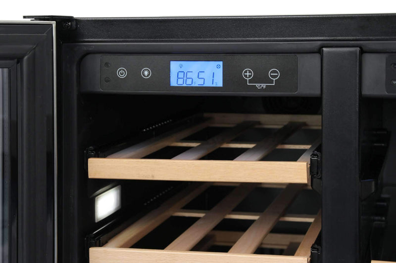 Thor Kitchen 24-Inch Independent Dual Zone Wine Cooler and Beverage Center with 21-Bottles and 95-Cans Capacity TBC2401DI