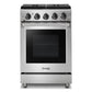Thor Kitchen 2-Piece Appliance Package - 24-Inch Gas Range and Over-the-Range Microwave & Vent Hood in Stainless Steel