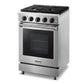 Thor Kitchen 2-Piece Appliance Package - 24-Inch Gas Range and Over-the-Range Microwave & Vent Hood in Stainless Steel