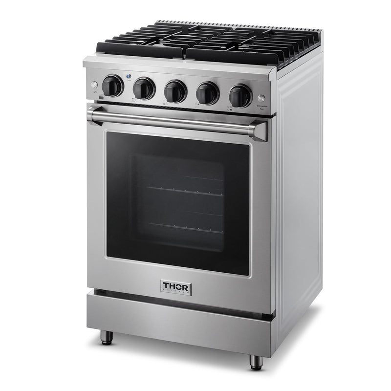 Thor Kitchen 24-Inch 3.7 cu. ft. Oven Gas Range in Stainless Steel LRG2401U