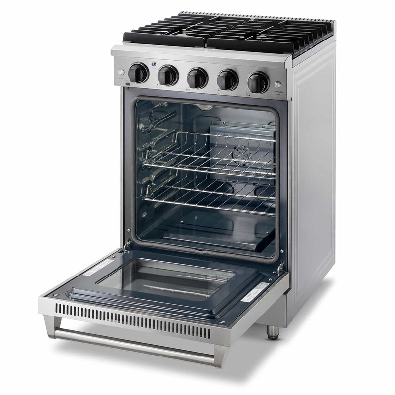 Thor Kitchen 24-Inch 3.7 cu. ft. Oven Gas Range in Stainless Steel LRG2401U