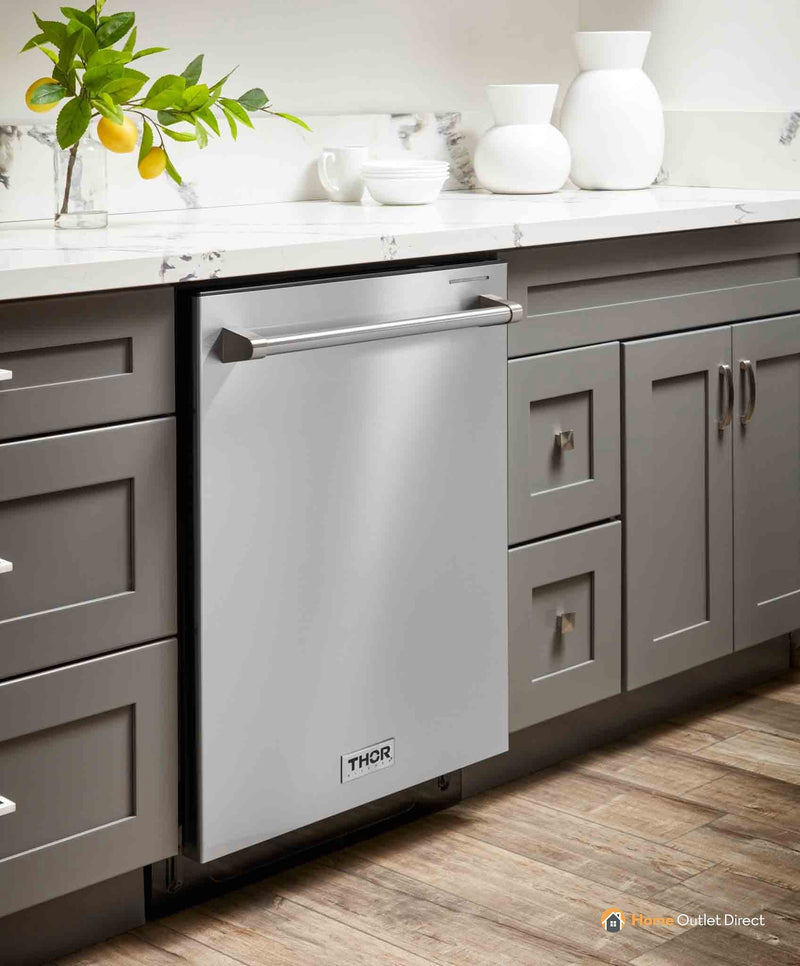 Thor Kitchen 24-Inch Built-In Top Control Dishwasher in Stainless Steel, 45 dBA HDW2401SS