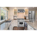 Thor Kitchen 6-Piece Appliance Package - 36-Inch Electric Range, Wall Mount Range Hood, Refrigerator with Water Dispenser, Dishwasher, Microwave, and Wine Cooler in Stainless Steel