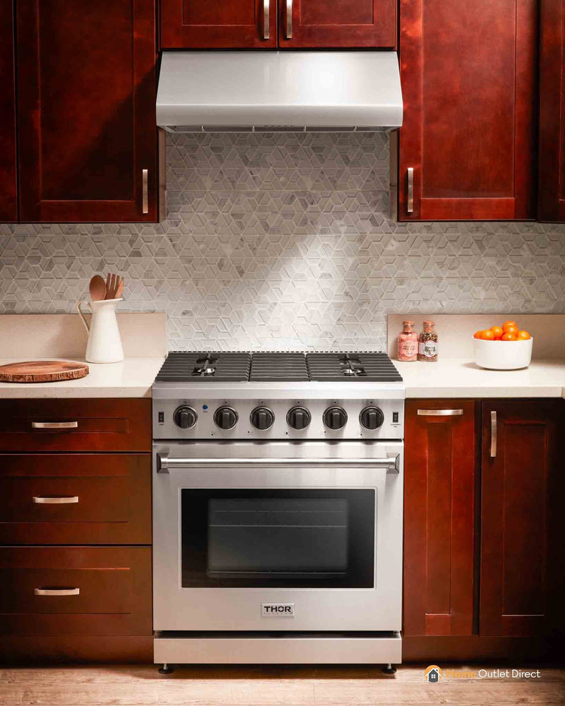 Thor Kitchen 30-Inch Gas Range with 5 Burners, 4.55 cu. ft Oven in Stainless Steel LRG3001U