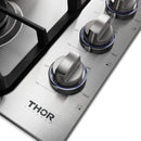 Thor Kitchen 30-Inch Professional Drop-In Gas Cooktop with Four Burners in Stainless Steel TGC3001