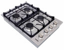 Thor Kitchen 30-Inch Professional Drop-In Gas Cooktop with Four Burners in Stainless Steel TGC3001
