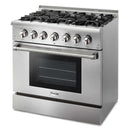 Thor Kitchen 36-Inch 5.2 cu. ft. Oven Dual Fuel Range in Stainless Steel HRD3606U
