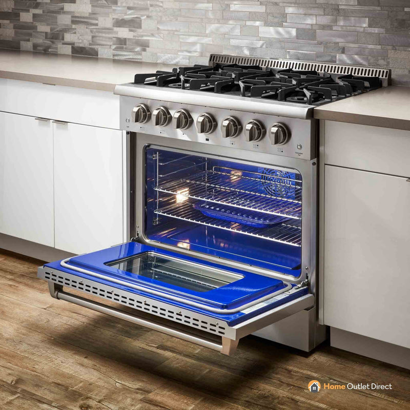 Thor Kitchen 36-Inch 5.2 cu. ft. Oven Dual Fuel Range in Stainless Steel HRD3606U