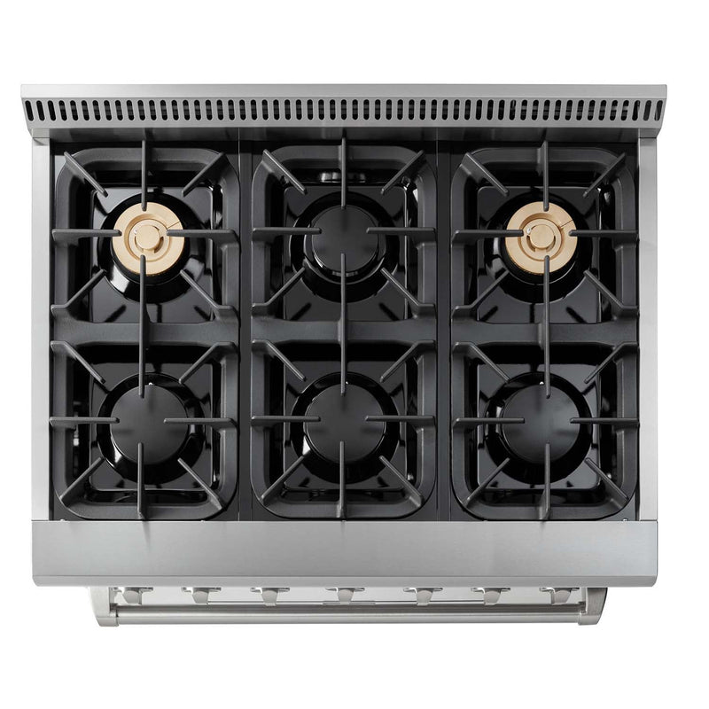 Thor Kitchen 36-Inch 5.2 cu. ft. Oven Dual Fuel Range in Stainless Steel HRD3606U