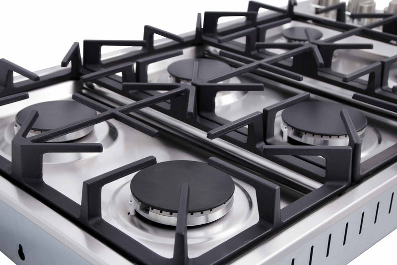 Thor Kitchen 36-Inch Professional Drop-In Gas Cooktop with Six Burners in Stainless Steel TGC3601