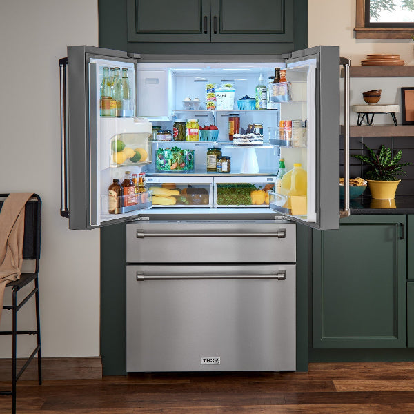 THOR Refrigerator with Water Dispenser hows the look inside
