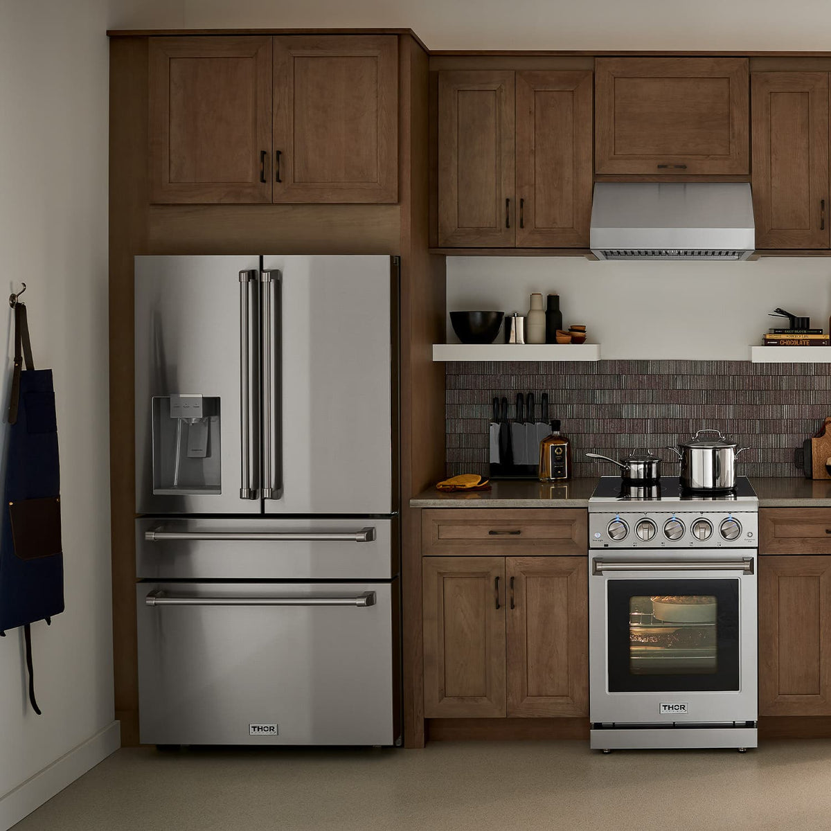 Thor Kitchen 3-Piece Appliance Package - 30-Inch Electric Range, Refrigerator with Water Dispenser, and Dishwasher in Stainless Steel