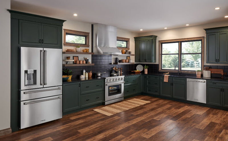 The Thor Refrigerator with Water Dispenser placed indoors