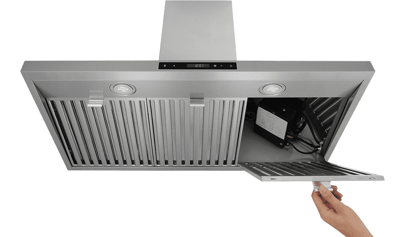 Thor Kitchen 5-Piece Appliance Package - 36-Inch Gas Range, Wall Mount Range Hood, Refrigerator with Water Dispenser, Dishwasher, and Microwave in Stainless Steel