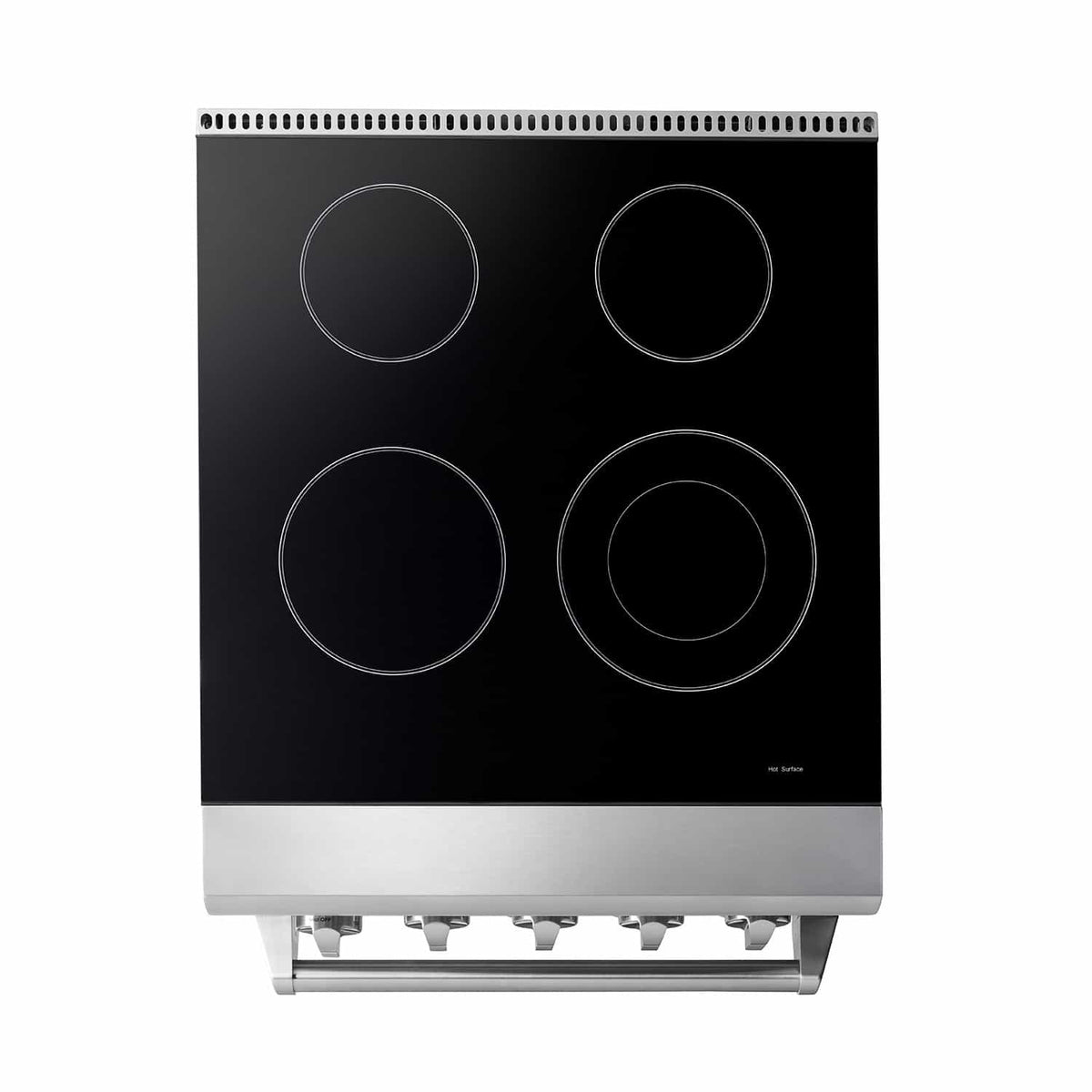 Thor Kitchen 4-Piece Appliance Package - 24-Inch Electric Range, French Door Refrigerator, Under Cabinet Hood, and Dishwasher in Stainless Steel