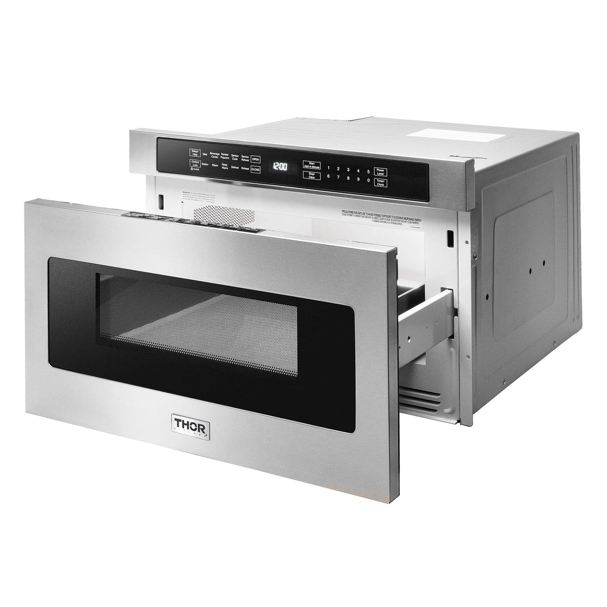 Thor Kitchen 4-Piece Appliance Package - 30-Inch Electric Range with Tilt Panel, French Door Refrigerator, Wall Mount Hood, and Dishwasher in Stainless Steel