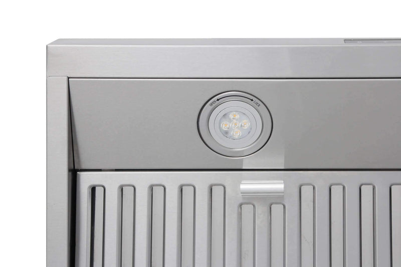 Thor Kitchen 4-Piece Appliance Package - 30-Inch Electric Range with Tilt Panel, Refrigerator with Water Dispenser, Wall Mount Hood, & Dishwasher in Stainless Steel