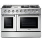 Thor Kitchen 4-Piece Pro Appliance Package - 48-Inch Gas Range, Refrigerator with Water Dispenser, Dishwasher, & Microwave Drawer in Stainless Steel