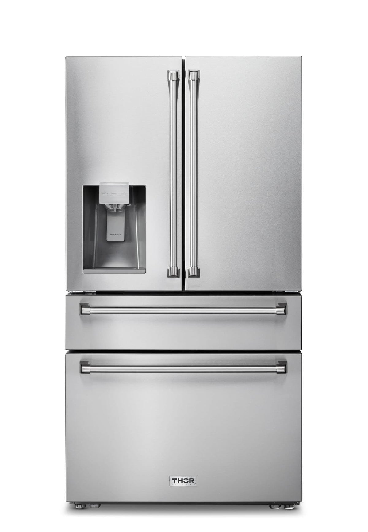 Thor Kitchen 4-Piece Pro Appliance Package - 48-Inch Rangetop, Electric Wall Oven, Dishwasher & Refrigerator with Water Dispenser in Stainless Steel