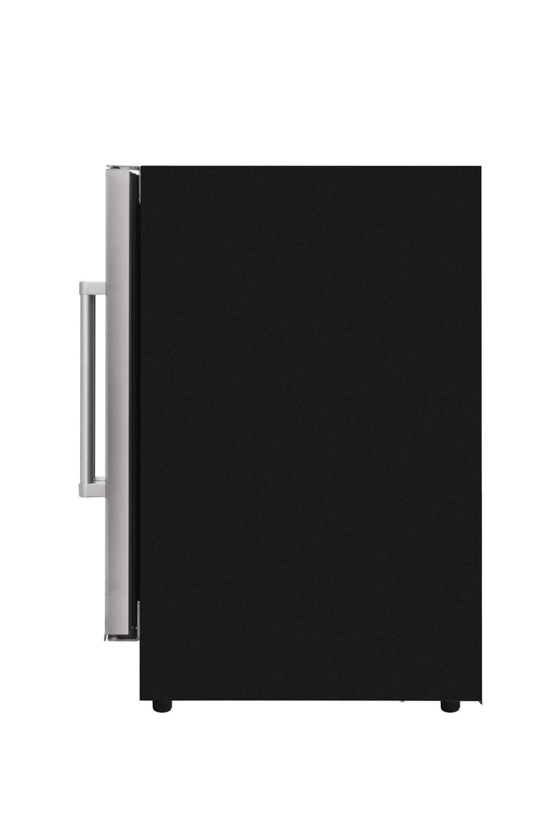 Thor Kitchen 6-Piece Appliance Package - 36-Inch Electric Range, Wall Mount Range Hood, Refrigerator with Water Dispenser, Dishwasher, Microwave, and Wine Cooler in Stainless Steel