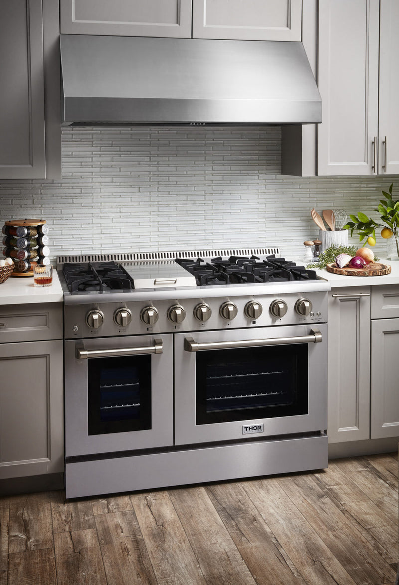 Thor Kitchen 48-Inch 6.7 cu. ft. Dual Fuel Range in Stainless Steel HRD4803U