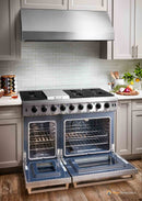 Thor Kitchen 48-Inch 6.8 cu. ft. Double Oven Gas Range in Stainless Steel LRG4807U