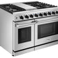 Thor Kitchen 48-Inch 6.8 cu. ft. Double Oven Gas Range in Stainless Steel LRG4807U