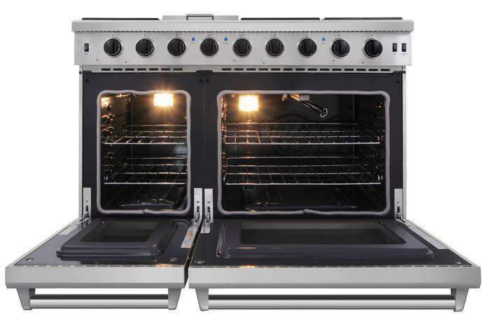 Thor Kitchen 48-Inch 6.8 cu. ft. Double Oven Gas Range in Stainless Steel LRG4807U