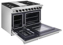 Thor Kitchen 48-Inch 6.8 cu. ft. Double Oven Gas Range in Stainless Steel LRG4807U