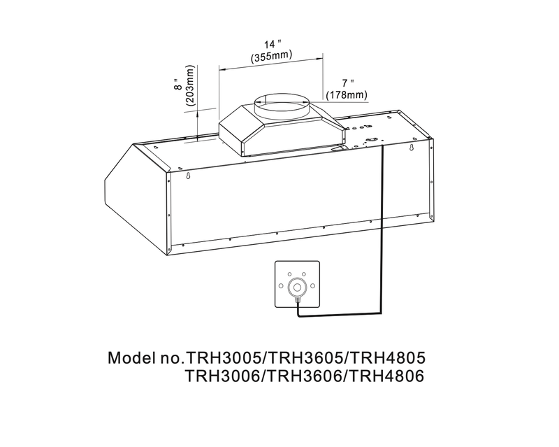 Thor Kitchen 48-Inch Professional Under Cabinet Range Hood in Stainless Steel with 800 CFM - 11-Inch Tall TRH4806