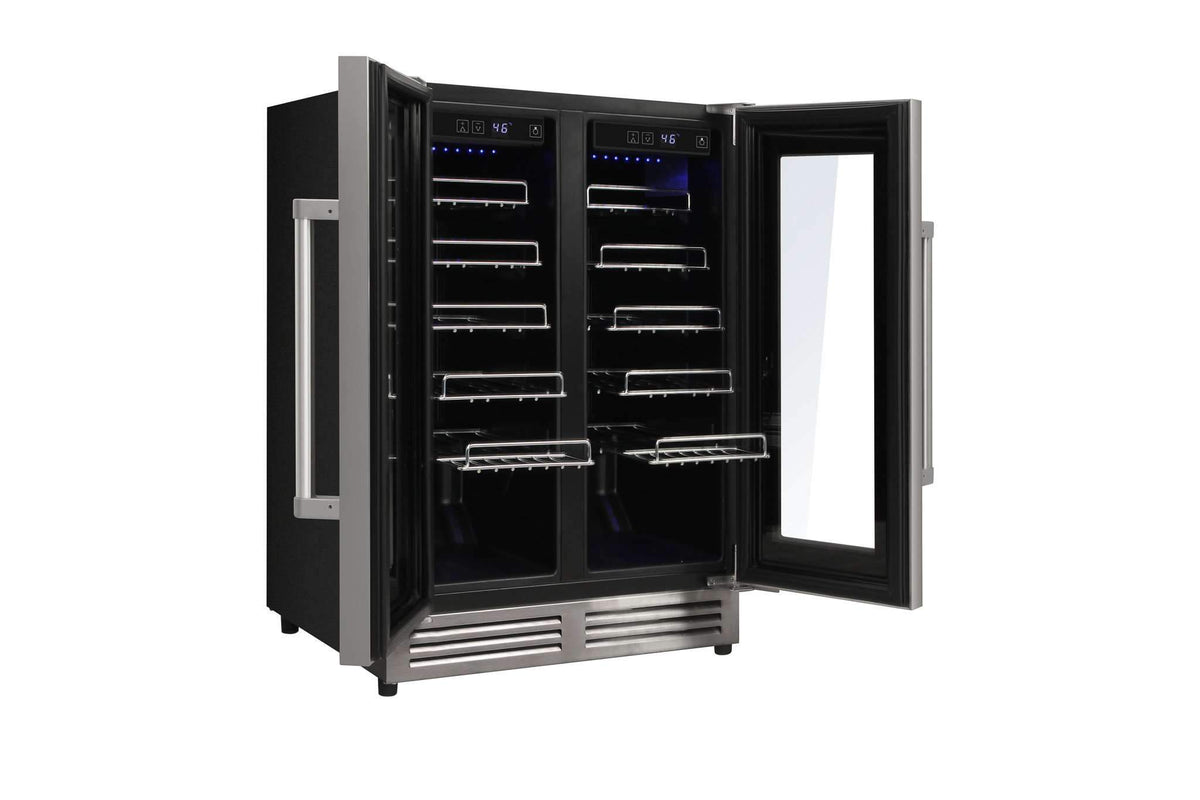 Thor Kitchen 6-Piece Appliance Package - 30-Inch Electric Range with Tilt Panel, French Door Refrigerator, Wall Mount Hood, Dishwasher, Microwave Drawer, & Wine Cooler in Stainless Steel