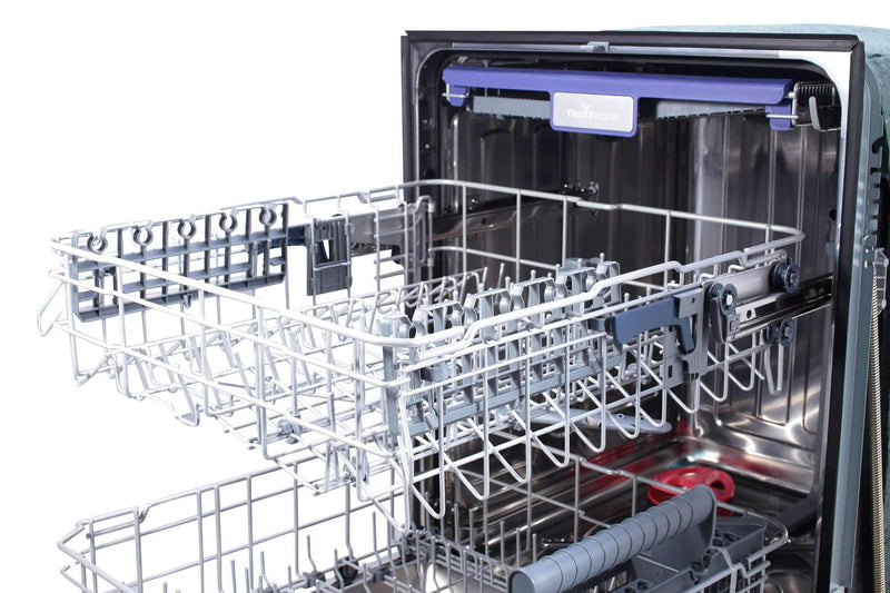 Thor Kitchen 6-Piece Appliance Package - 30-Inch Gas Range, Refrigerator with Water Dispenser, Wall Mount Hood, Dishwasher, Microwave Drawer, & Wine Cooler in Stainless Steel