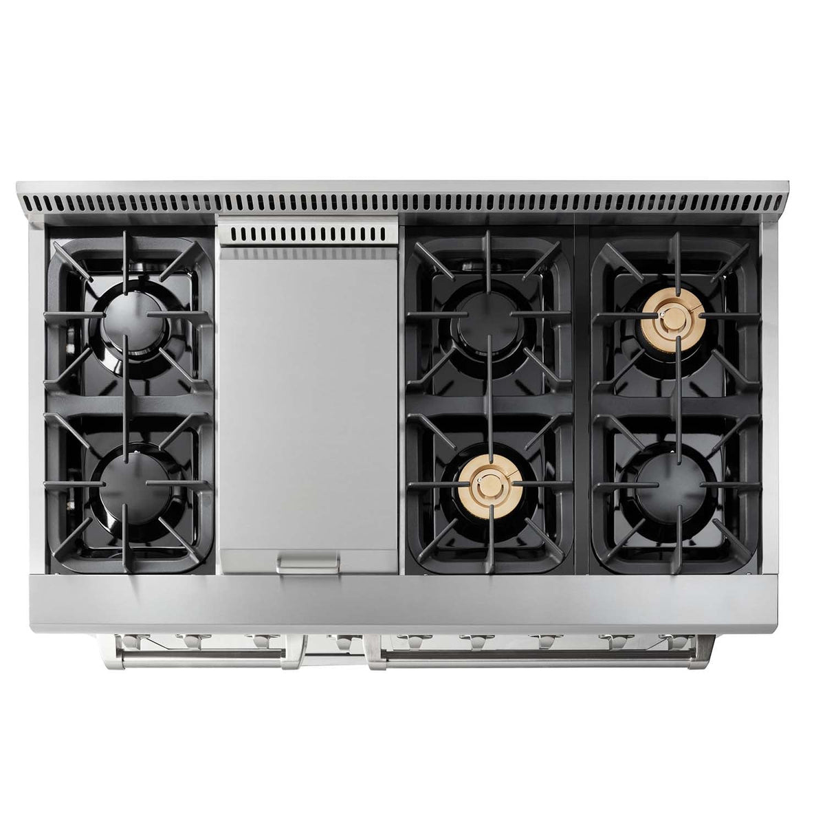 Thor Kitchen 6-Piece Pro Appliance Package - 48-Inch Dual Fuel Range, French Door Refrigerator, Dishwasher, Pro Wall Mount Hood, Microwave Drawer, & Wine Cooler in Stainless Steel
