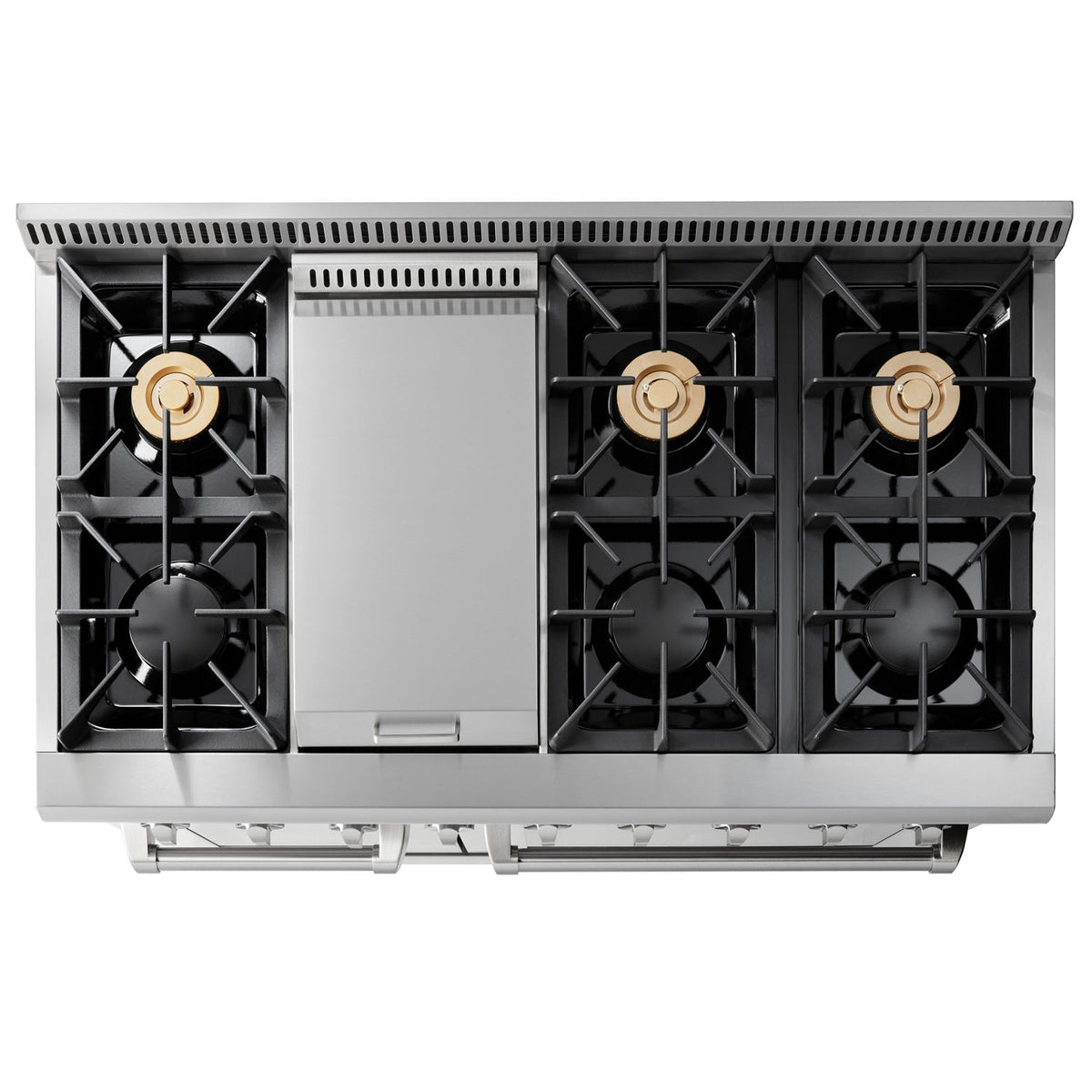 Thor Kitchen 6-Piece Pro Appliance Package - 48-Inch Gas Range, French Door Refrigerator, Dishwasher, Under Cabinet 11-Inch Tall Hood, Microwave Drawer, & Wine Cooler in Stainless Steel