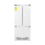 ZLINE Autograph Edition 36-Inch 19.6 cu. ft. Panel Ready Built-in 3-Door French Door Refrigerator with Internal Water and Ice Dispenser with Champagne Bronze Handles RBIVZ-36-CB