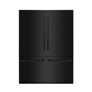 ZLINE 60" 32.2 cu. ft. Built-In 4-Door French Door Refrigerator with Internal Water and Ice Dispenser in Black Stainless Steel RBIV-BS-60