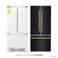 ZLINE 36" Autograph Edition 19.6 cu. ft. Built-in 3-DoorFrench Door Refrigerator with Internal Water and Ice Dispenser in Black Stainless Steel with Gold Accents RBIVZ-BS-36-G