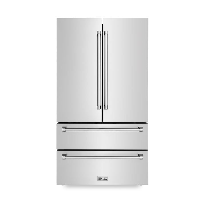 ZLINE 36 in. 22.5 cu. ft Built-in French Door Refrigerator with Ice Maker in Fingerprint Resistant Stainless Steel (RFM-36)