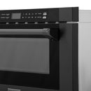 ZLINE 24" 1.2 cu. ft. Built-in Microwave Drawer with a Traditional Handle in Black Stainless Steel MWD-1-BS-H